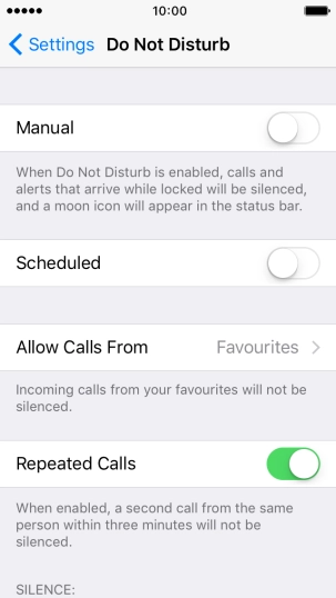 Press the indicator next to 