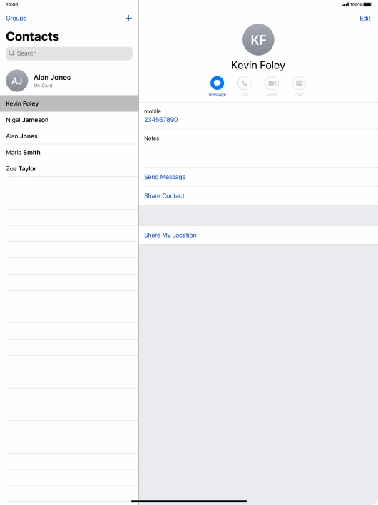 Press the new contact icon.