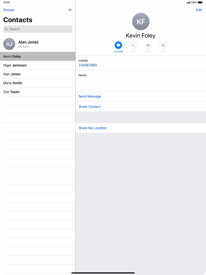 Press the new contact icon.