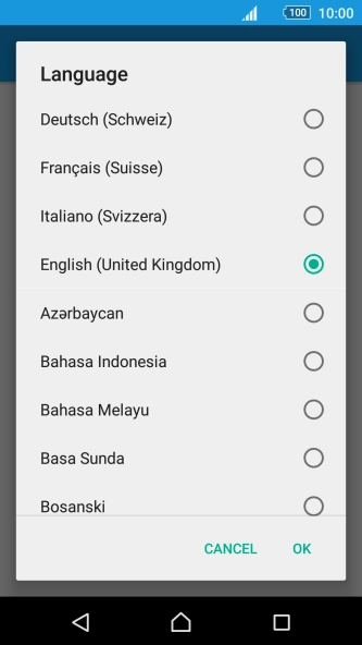 Press the required language.