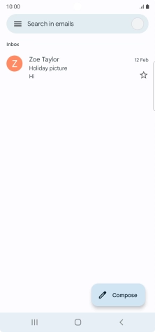 Press the email account icon.