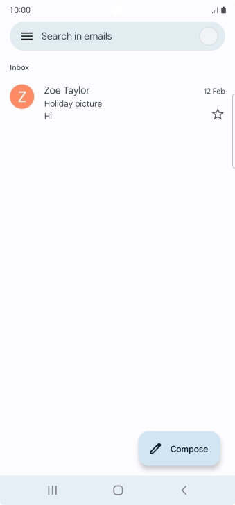 Press the email account icon.