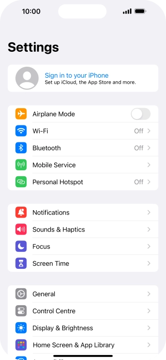 Press Sign in to your iPhone.