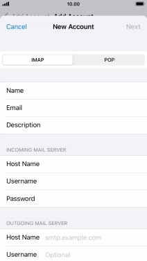 Press Host Name and key in the name or IP address of your email provider's outgoing server. Please note that if you can't send email messages when using your email provider's outgoing server, key in smtp.vodafone.net.au (Vodafone's outgoing server). Press Host Name and key in the name or IP address of your email provider's outgoing server. Please note that if you can't send email messages when using your email provider's outgoing server, key in smtp.vodafone.net.au (Vodafone's outgoing server).