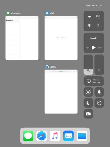 Press the required function to open an application or turn the function on or off.