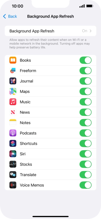 Press Background App Refresh.