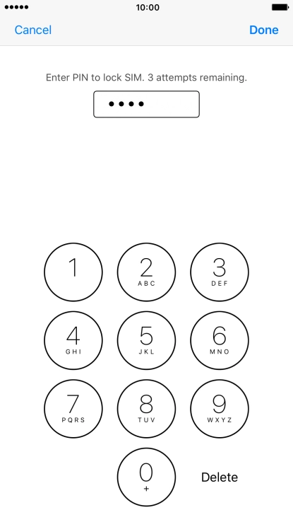 Key in your PIN and press Done.