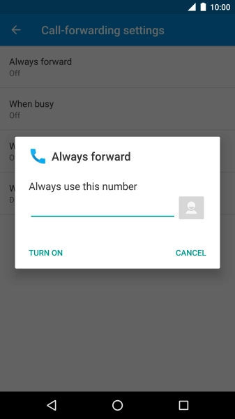 Key in +61414121121 and press TURN ON.