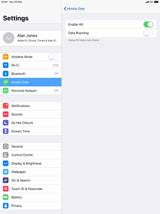 Press the indicator next to 