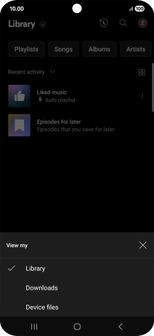 Press the required category and go to the required audio file.