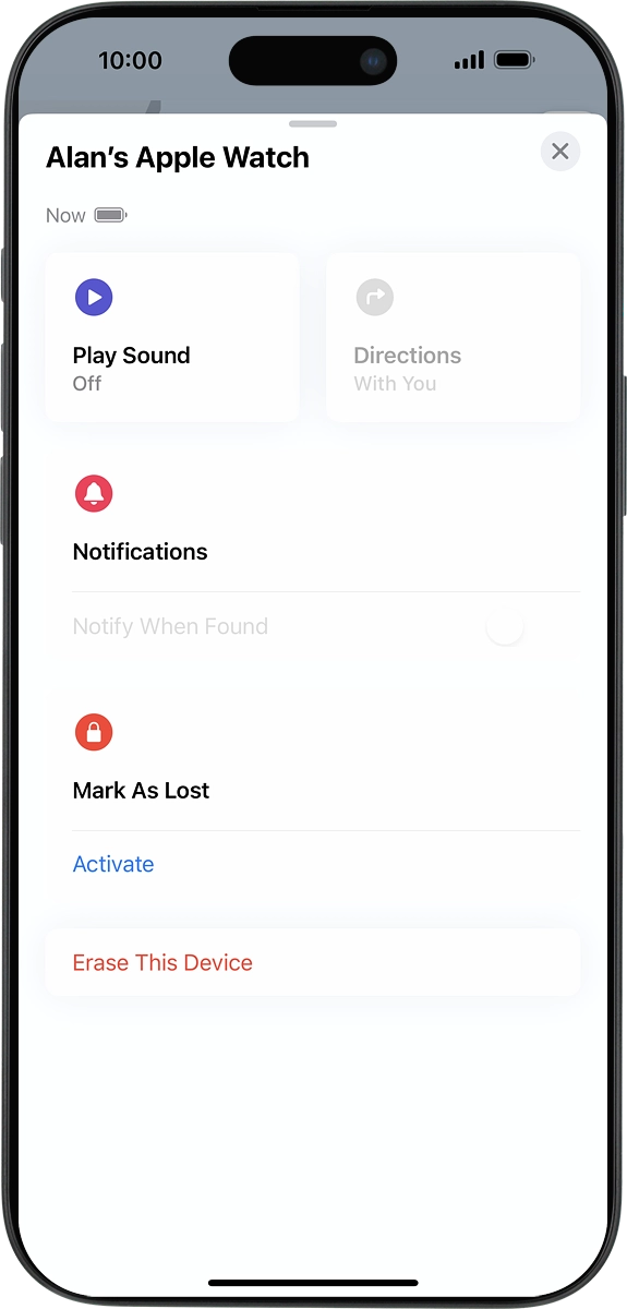 On your phone: Press Play Sound.
