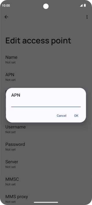 Key in live.vodafone.com and press OK.