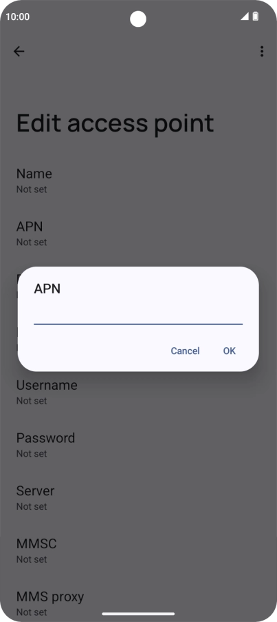 Key in live.vodafone.com and press OK.