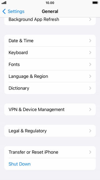 Press Transfer or Reset iPhone.