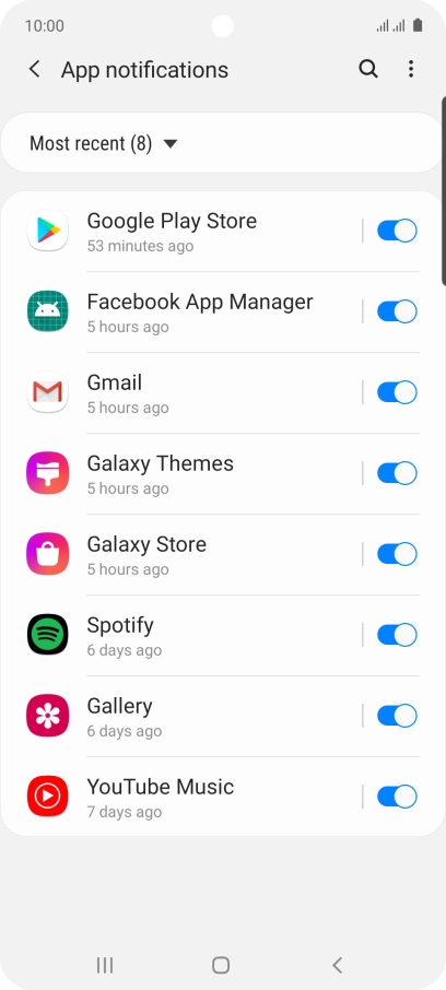 Press the drop down list.