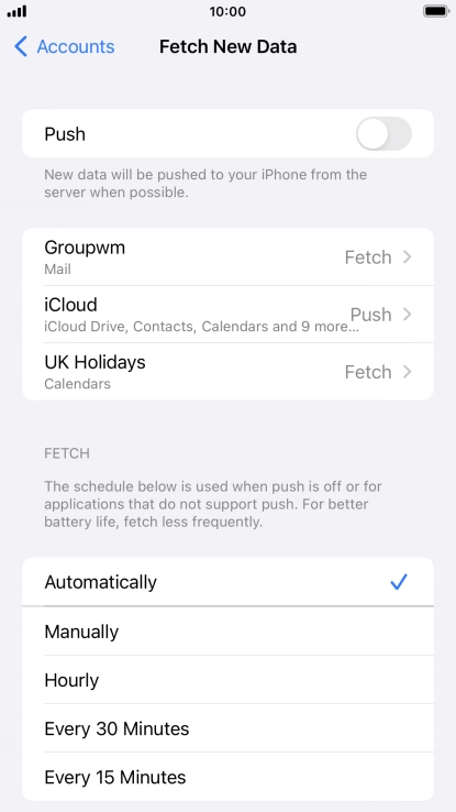 If you turn off the function, press the required setting.