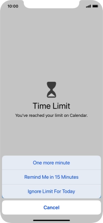 Press the required setting.