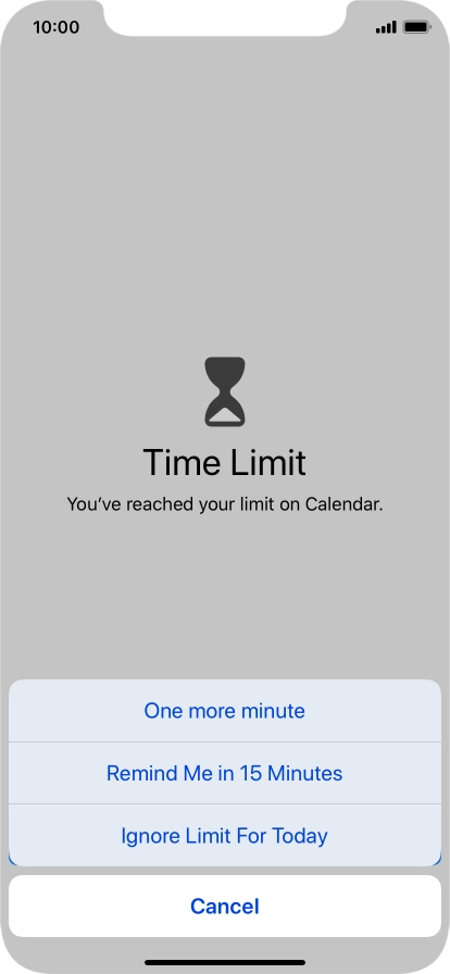 Press the required setting.