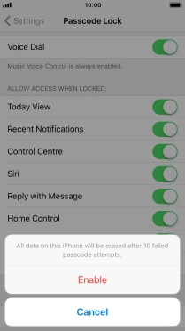 If you turn on the function, press Enable.