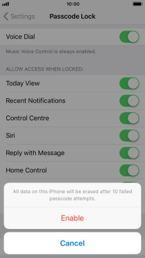 If you turn on the function, press Enable.