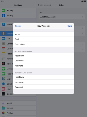 Press Save. Your email account has now been set up. To select more settings for incoming and outgoing server, proceed with the following steps. Press Save. Your email account has now been set up. To select more settings for incoming and outgoing server, proceed with the following steps.