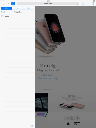 Press the required bookmark.