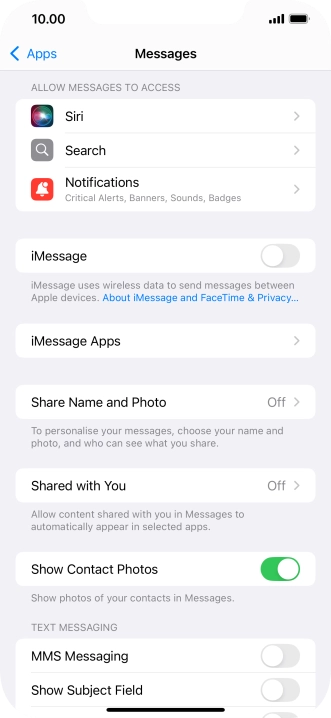 Press the indicator next to 