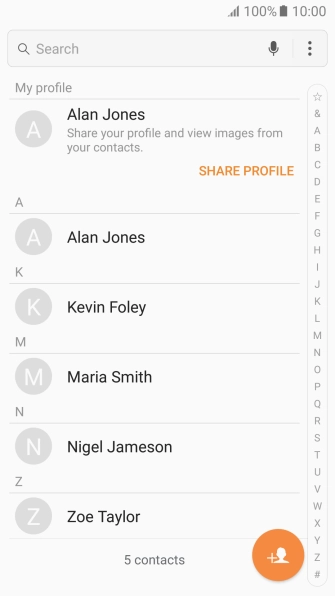 Press the new contact icon.