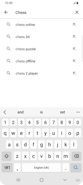 Key in the name or subject of the required app and press the search icon.