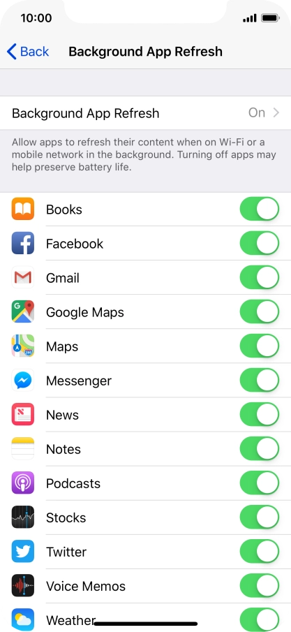 Press Background App Refresh.