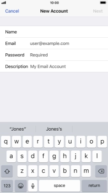 Press Email and key in your email address.