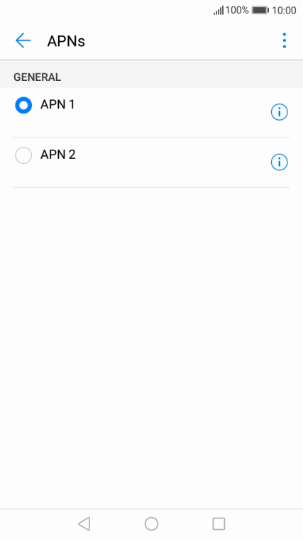Press the field next to the required data connection to activate it.