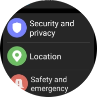 Press Security and privacy.