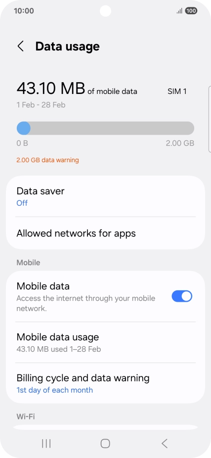 The total data usage is displayed.