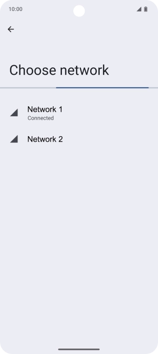Press the required network. Press the required network.