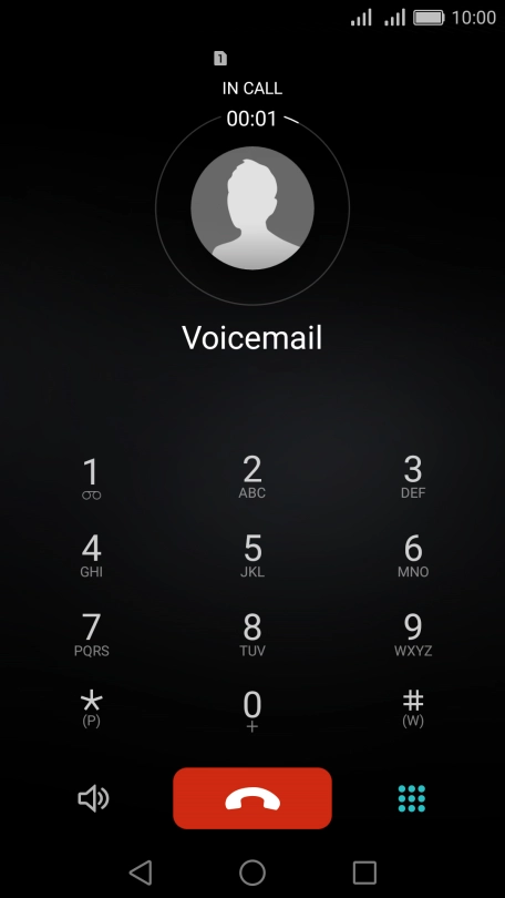 Press the end call icon.
