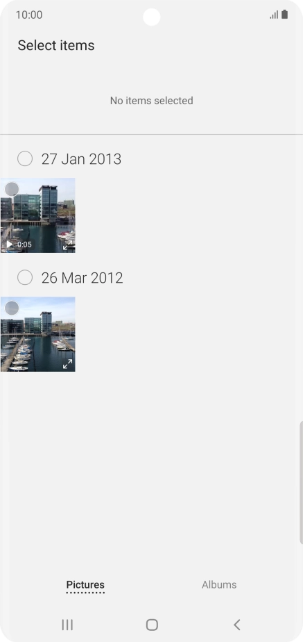 Press the required picture. Press the required picture.