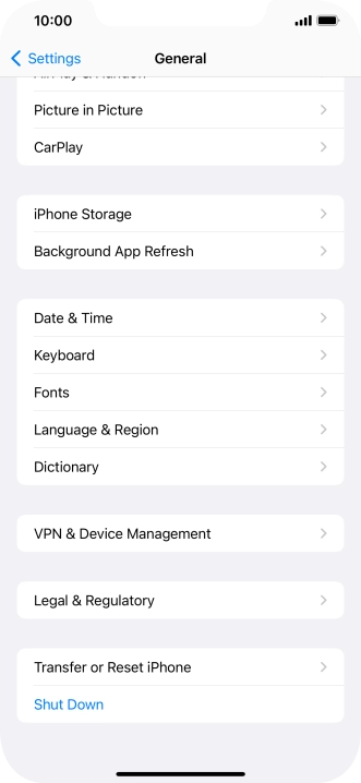 Press Transfer or Reset iPhone.