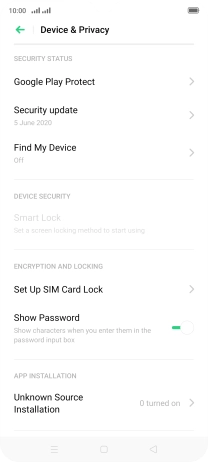 Press Set Up SIM Card Lock.
