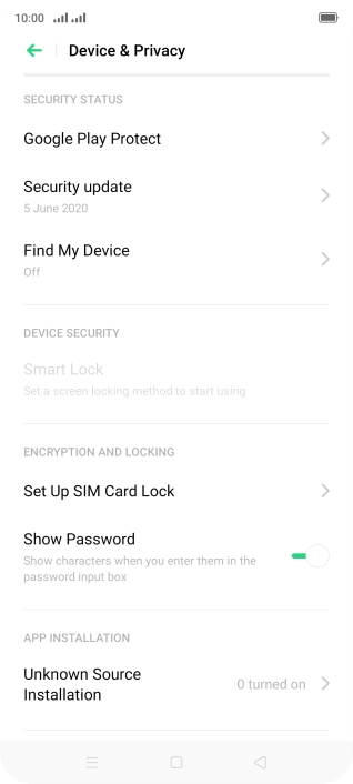 Press Set Up SIM Card Lock.