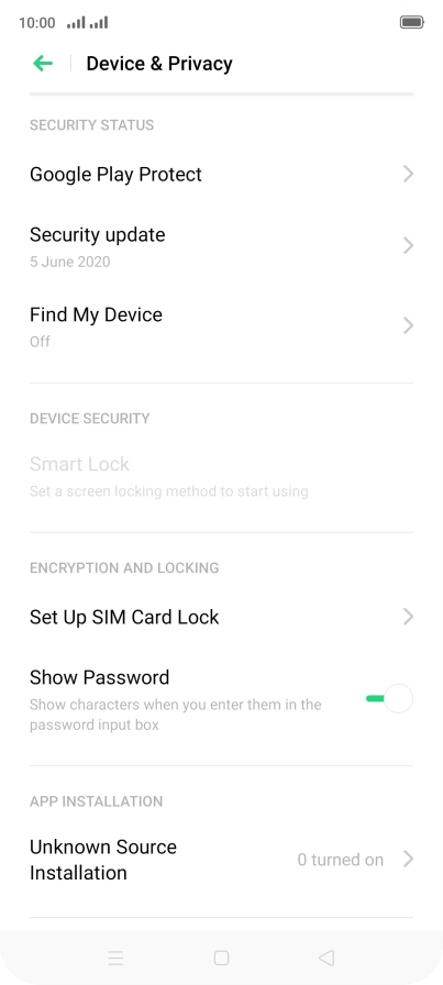 Press Set Up SIM Card Lock.