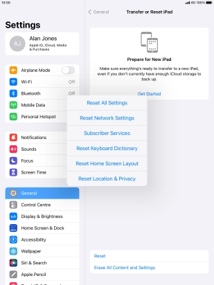 Press Reset All Settings.
