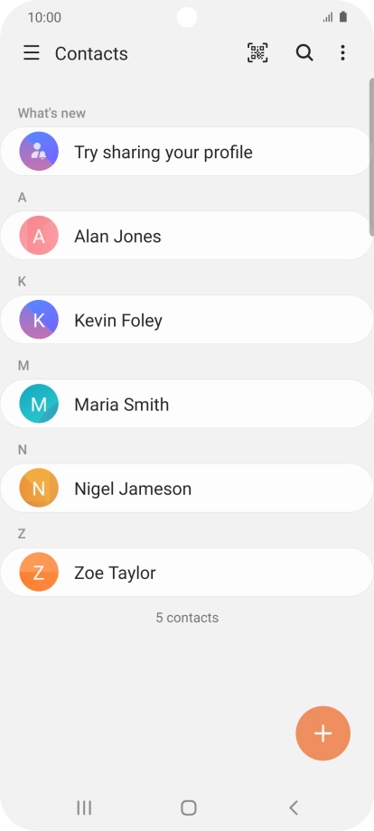 Press the new contact icon.