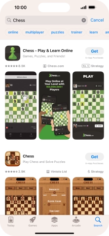 Press the required app.