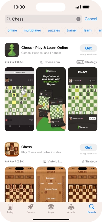 Press the required app.