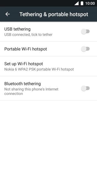 Press Set up Wi-Fi hotspot.