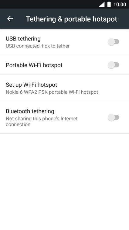 Press Set up Wi-Fi hotspot.