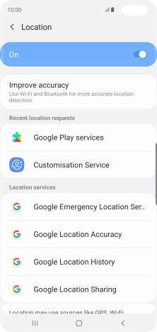 Press Google Location Accuracy.