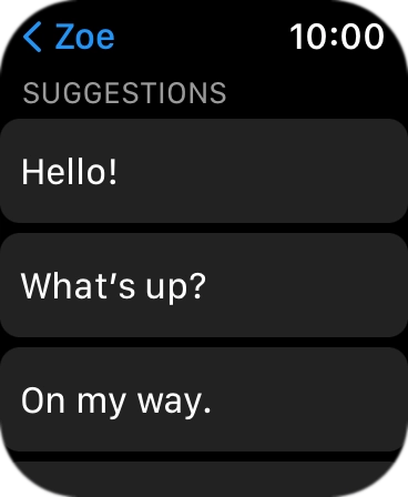 Press the required quick reply.