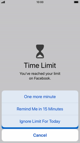 Press the required setting.